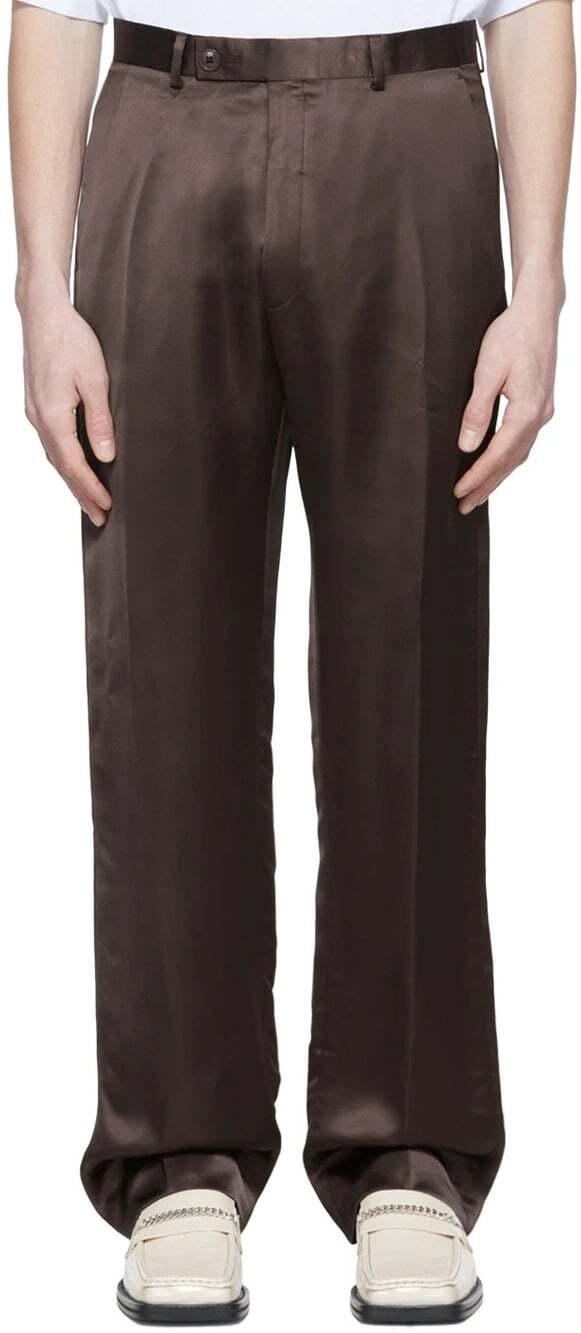 Martine Rose Viscose Satin Trousers US 30 EU 46 Mens Brown $530